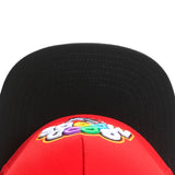 Good Moods 3D Embroidered Snapback Cap-High quality embroidered red and black baseball cap with multicolor eyelets, cereal bowl on left side and fruity loop / fruit ring cereal pattern printed underbill. One size fits most with snapback adjustment.Free shipping. Fun funny high quality hiphop streetwear fashion 5-panel hat.-