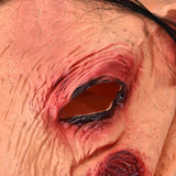 -Over-the-head latex horror movie pig mask with attached hair. One size fits most. Free shipping from abroad. Typically arrives to the US in 2-3 weeks. Scary terrifying saw franchise piggy henchmen creepy af halloween mask costume cosplay haunted house bondage bdsm escape room LARP realistic pigman-