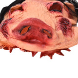 -Over-the-head latex horror movie pig mask with attached hair. One size fits most. Free shipping from abroad. Typically arrives to the US in 2-3 weeks. Scary terrifying saw franchise piggy henchmen creepy af halloween mask costume cosplay haunted house bondage bdsm escape room LARP realistic pigman-