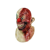 -Deluxe all natural latex over-the-head mask. One size fits most. Free shipping from abroad. Typically arrives in 2-3 weeks to the USA. Demonic evil killer clown chubby dense stupid circus halloween costume cosplay mask bloody fool-