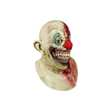 -Deluxe all natural latex over-the-head mask. One size fits most. Free shipping from abroad. Typically arrives in 2-3 weeks to the USA. Demonic evil killer clown chubby dense stupid circus halloween costume cosplay mask bloody fool-