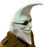 -Retro 90s commercial character latex over-the-head mask. 

Is this famous moon man also a moonlighting Knight of Khonshu? another Marc Spector/Steven Grant's alterego? or perhaps from an alternate universe like Earth 8311? could certainly make a great retro & modern cosplay mash-up!

nineties aesthetic halloween costume-