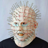 Nail Face Derp Mask - Free Shipping - One Size fits Most-An over-the-head latex mask... quality material and well constructed but well... off. Obviously, they were aiming for Pinhead from the Hellraiser series but they landed somewhere closer to that kid who superglued nails to his face that one Halloween and ended up in the ER. Funny fail bad worst horror costume mask-