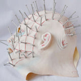 Nail Face Derp Mask - Free Shipping - One Size fits Most-An over-the-head latex mask... quality material and well constructed but well... off. Obviously, they were aiming for Pinhead from the Hellraiser series but they landed somewhere closer to that kid who superglued nails to his face that one Halloween and ended up in the ER. Funny fail bad worst horror costume mask-