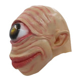 -Unique giant eyed cyclops latex over-the-head mask. One size fits most adults. Free shipping. Funny bizarre disturbing creepy weird cycloptic alien monster circus sideshow freak halloween costume cosplay mask eyeball eye boy -