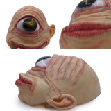 -Unique giant eyed cyclops latex over-the-head mask. One size fits most adults. Free shipping. Funny bizarre disturbing creepy weird cycloptic alien monster circus sideshow freak halloween costume cosplay mask eyeball eye boy -