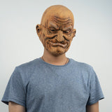 -Classic latex over-the-head mask. Wrinkled old tough guy... great for dock workers, henchmen, bikers, pirates, etc. One size fits most. Designed to ideally fit heads with a 53-60cm diameter. Free shipping from abroad. Typically arrives in 2-3 weeks to the USA. Old man bald halloween mask-