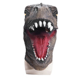 -High quality latex over-the-head dinosaur mask. One size fits most. Free shipping from abroad with an average delivery time to the USA of 2-3 weeks. Dinosaur jurassic halloween costume cosplay world t-rex park velociraptor raptor dino lifelike frightening scary reptile-