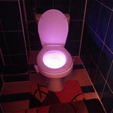 LED Toilet Night Light with Motion Detector and 9 Color Settings-This simple to install device lights up the inside of your toilet at night, helping to prevent accidents. Can be set to cycle between or hold 8 different colors and has a motion sensor that works up to approximately 3 meters. Free shipping. FCC, RoHS, ce, EMC and CCC compliant. 1 year manufacturer's warranty.-