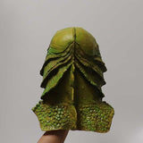 -High quality, detailed latex rubber full over-the-head mask with partial shoulder and breastplate. One size fits most. Free shipping. Classic sci-fi science fiction b-movie horror merman aquatic monster mask halloween costume cosplay tropical lagoon black water lake beast mutant reptile fish man best universal fit-
