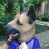 -Funny latex over-the-head German Shepherd dog mask. One size fits most. Free shipping from abroad with average delivery to the USA in 2-3 weeks. Halloween cute kawaii costume cosplay dog mask-