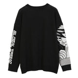 -High quality knit pullover sweater. Made of soft and comfortable synthetic wool blend. Oversize unisex style, see size chart. Free shipping from abroad. Unique mens womens anime pullover jumper harajuku fashion BlackAir.Inc Japanese streetwear -