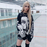 -High quality knit pullover sweater. Made of soft and comfortable synthetic wool blend. Oversize unisex style, see size chart. Free shipping from abroad. Unique mens womens anime pullover jumper harajuku fashion BlackAir.Inc Japanese streetwear -