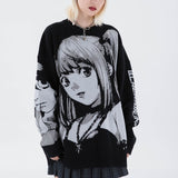 -High quality knit pullover sweater. Made of soft and comfortable synthetic wool blend. Oversize unisex style, see size chart. Free shipping from abroad. Unique mens womens anime pullover jumper harajuku fashion BlackAir.Inc Japanese streetwear -