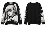 -High quality knit pullover sweater. Made of soft and comfortable synthetic wool blend. Oversize unisex style, see size chart. Free shipping from abroad. Unique mens womens anime pullover jumper harajuku fashion BlackAir.Inc Japanese streetwear -