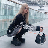 -High quality knit pullover sweater. Made of soft and comfortable synthetic wool blend. Oversize unisex style, see size chart. Free shipping from abroad. Unique mens womens anime pullover jumper harajuku fashion BlackAir.Inc Japanese streetwear -