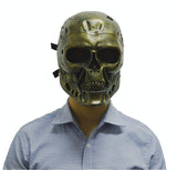 -High quality, detailed resin face mask in your choice of silver or copper finish with transparent red eyes and adjustable straps. One size fits most. Free shipping. Halloween costume cosplay airsoft paintball style cyborg android cybernetic robot skynet cyberdyne model t-800 terminator mask prop replica accessory-