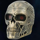-High quality, detailed resin face mask in your choice of silver or copper finish with transparent red eyes and adjustable straps. One size fits most. Free shipping. Halloween costume cosplay airsoft paintball style cyborg android cybernetic robot skynet cyberdyne model t-800 terminator mask prop replica accessory-copper-