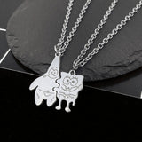 -Pair of matching pendant necklaces. Pendants are silver colored copper alloy metal and measure about 2cm and 3cm respectively. Free shipping from abroad. These typically arrive to the USA in about 2-3 weeks. Best friends couples 90s kids cute retro 1990s nineties bff gifts buddy chums buddies pal pals friendo -