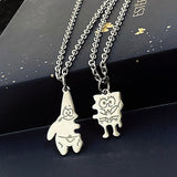-Pair of matching pendant necklaces. Pendants are silver colored copper alloy metal and measure about 2cm and 3cm respectively. Free shipping from abroad. These typically arrive to the USA in about 2-3 weeks. Best friends couples 90s kids cute retro 1990s nineties bff gifts buddy chums buddies pal pals friendo -
