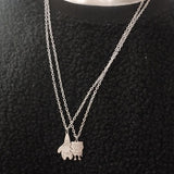 -Pair of matching pendant necklaces. Pendants are silver colored copper alloy metal and measure about 2cm and 3cm respectively. Free shipping from abroad. These typically arrive to the USA in about 2-3 weeks. Best friends couples 90s kids cute retro 1990s nineties bff gifts buddy chums buddies pal pals friendo -