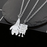 -Pair of matching pendant necklaces. Pendants are silver colored copper alloy metal and measure about 2cm and 3cm respectively. Free shipping from abroad. These typically arrive to the USA in about 2-3 weeks. Best friends couples 90s kids cute retro 1990s nineties bff gifts buddy chums buddies pal pals friendo -