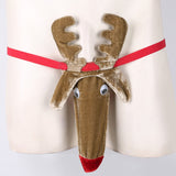 -Funny and festive men's gstring with reindeer bulge pouch and penis sheath complete with floppy ears, antlers and googly eyes. Stretchy polyester, nylon and elastic. One size fits most. Free shipping. Sexy silly Christmas novelty lingerie mens underwear xmas open butt thong underwear cock naughty santa sex gift for him-