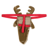-Funny and festive men's gstring with reindeer bulge pouch and penis sheath complete with floppy ears, antlers and googly eyes. Stretchy polyester, nylon and elastic. One size fits most. Free shipping.
Sexy silly Christmas novelty lingerie mens underwear xmas open butt thong underwear cock naughty santa sex gift for him-