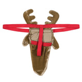-Funny and festive men's gstring with reindeer bulge pouch and penis sheath complete with floppy ears, antlers and googly eyes. Stretchy polyester, nylon and elastic. One size fits most. Free shipping. Sexy silly Christmas novelty lingerie mens underwear xmas open butt thong underwear cock naughty santa sex gift for him-