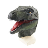 -High quality latex over-the-head dinosaur mask. One size fits most. Free shipping from abroad with an average delivery time to the USA of 2-3 weeks. Dinosaur jurassic halloween costume cosplay world t-rex park velociraptor raptor dino lifelike frightening scary reptile-