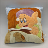 -Super cute soft stitched plush pillow featuring Dopey from Snow White and the 7 Dwarfs tucked in bed and reading a storybook with hidden pocket holding his attached stuffed teddy bear.High quality, 30cm/12.6in. Imported, Free shipping Disney sleepy goodnight kids pillow throw cushion snuggle toy bedding gift for child-