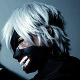 -High quality rubber and faux leather Tokyo Ghoul Kaneki Ken mask with eye patch and zippered mouth. One size fits most adults. Free shipping from abroad. Typically arrives to the US in 2-3 weeks. dark anime cosplay costume halloween men women teens adult -