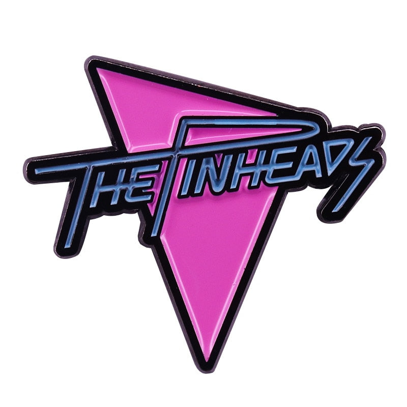 -When it comes to BTTF references, it may not get more subtle or obscure than this pin for Marty McFly's 'just too damn loud' band, The Pinheads.Classic 80s Memphis style band logo. Quality enamel on copper alloy metal pin measuring approximately 1 x 1.2 inches. Free shipping from abroad. -