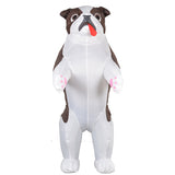 -Inflatable party pug costume made of waterproof polyester. Comes equipped with a battery powered blower fan and hanger bag. One size, Suitable for older kids, teens and adults 150-190cm / 4'11" to 6'2" Free Shipping to the USA and worldwide. Funny novelty halloween dog fancy dress cosplay puppy suit cute weird fun air-