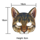 -Masquerade/Carnival style sculpted half-face mask printed with realistic cat face. One size fits most, measures approximately 18x18cm/7.09x7.09in and 6cm/2.36in deep. Free shipping from abroad. Typically delivers to the USA in 2-3 weeks. - Gato carnivale halloween costume cosplay kitty-