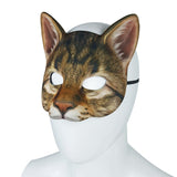 -Masquerade/Carnival style sculpted half-face mask printed with realistic cat face. One size fits most, measures approximately 18x18cm/7.09x7.09in and 6cm/2.36in deep. Free shipping from abroad. Typically delivers to the USA in 2-3 weeks. - Gato carnivale halloween costume cosplay kitty-