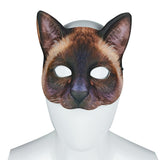 -Masquerade/Carnival style sculpted half-face mask printed with realistic cat face. One size fits most, measures approximately 18x18cm/7.09x7.09in and 6cm/2.36in deep. Free shipping from abroad. Typically delivers to the USA in 2-3 weeks. - Gato carnivale halloween costume cosplay kitty-