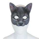 -Masquerade/Carnival style sculpted half-face mask printed with realistic cat face. One size fits most, measures approximately 18x18cm/7.09x7.09in and 6cm/2.36in deep. Free shipping from abroad. Typically delivers to the USA in 2-3 weeks. - Gato carnivale halloween costume cosplay kitty-
