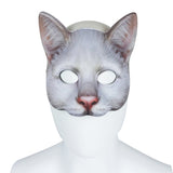 -Masquerade/Carnival style sculpted half-face mask printed with realistic cat face. One size fits most, measures approximately 18x18cm/7.09x7.09in and 6cm/2.36in deep. Free shipping from abroad. Typically delivers to the USA in 2-3 weeks. - Gato carnivale halloween costume cosplay kitty-