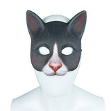 -Masquerade/Carnival style sculpted half-face mask printed with realistic cat face. One size fits most, measures approximately 18x18cm/7.09x7.09in and 6cm/2.36in deep. Free shipping from abroad. Typically delivers to the USA in 2-3 weeks. - Gato carnivale halloween costume cosplay kitty-
