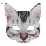 -Masquerade/Carnival style sculpted half-face mask printed with realistic cat face. One size fits most, measures approximately 18x18cm/7.09x7.09in and 6cm/2.36in deep. Free shipping from abroad. Typically delivers to the USA in 2-3 weeks. - Gato carnivale halloween costume cosplay kitty-Shorthair-