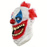 -Deluxe latex rubber over-the-head killer clown mask with attached hair. One size fits most. Free shipping from abroad. Typically arrives in about 2-3 weeks to the USA. Funny scifi horror murder circus clown halloween costume mask cosplay -