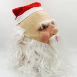 Creepy Claus Mask - Retro Vintage Style Scary Mall Santa Mask-Some pretty creepy Christmas vibes! High quality latex over-the-head Santa Claus mask with attached hat and hair. One size fits most. Free shipping. Funny weird wtf disturbing off-putting frightening bizarre santa claus xmas halloween costume cosplay surreal uncanny valley scary mall santa-