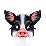 -High quality EVA pig masquerade style half-face mask with elastic band. One size fits most. Free shipping from abroad. Typically arrives in 2-3 weeks to the USA. Funny creepy weird costume cosplay technoblade gamer carnival pigs piggy piggies oink oink detailed plastic halloween fancy dress hog animal farm gag-Black and White-