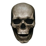 Realistic Moving Jaw Skull Mask - Full Head, Soft or Hard Latex, USA-Full head, realistic skeleton mask with mechanism which allows your mouth to move the jaw. Available in both bone white and antiqued, hard or soft latex. Ideal for any skeletal cosplay or Halloween costume.One size fits most. Ships from the USA. Horror movable advanced deluxe goth gothic creepy spooky prank grim reaper-