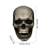 Realistic Moving Jaw Skull Mask - Full Head, Soft or Hard Latex, USA-Full head, realistic skeleton mask with mechanism which allows your mouth to move the jaw. Available in both bone white and antiqued, hard or soft latex. Ideal for any skeletal cosplay or Halloween costume.One size fits most. Ships from the USA. Horror movable advanced deluxe goth gothic creepy spooky prank grim reaper-
