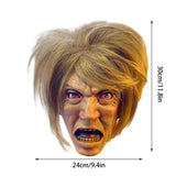 -One of evil's true faces. Over the head latex mask, one size fits most adults. Ships from the USA. Meme memes privileged, racist, covid denying anti-vax Karen demands to speak to a manager, calls the cops.Funny meme memes American Horror angry MAGA mom cosplay raving crazy mega bitch white privilege halloween costume -