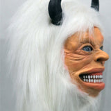 -Uniquely creepy high quality over-the-head latex yeti mask with attached hair. Funny weird weirdest halloween mask costume bizarre strange creepiest bigfoot yeti abominable snowman creature human face cryptid cryptozoology mythological horned goat bear man hybrid himalayan snow beast ice demon best freaky newest-