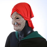 -Classic wrinkled old woman with cigarette and head scarf latex mask. One size fits most (ideal for a head circumference of 53-60cm). Free shipping from abroad. Typically arrives in 2-3 business days to the USA. Granny grandmother smoking gypsy woman old lady wrinkly vintage style witch strega nonna nana -