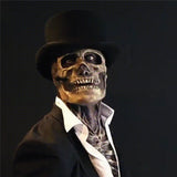-Premium quality, highly detailed latex over-the-head mask with chest piece, optional hat. One size fits most. Free shipping Realistic skeleton fresh corpse voudou zombi french quarter victorian spook halloween costume cosplay exposed brain ghost haunted host living dead skeleton crew team classy horror torso gentleman-